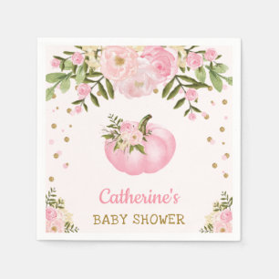 Floral Pumpkin Paper Napkin Herbst Herbst Baby Gir Serviette