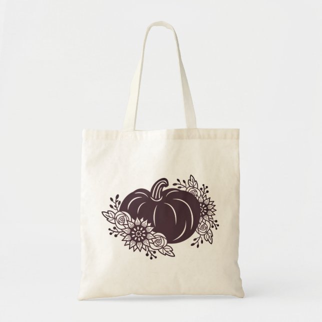 Floral Pumpkin Tote Bag Tragetasche (Vorne)