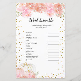 Floral Pumpkin Wasserfarbe Word Scramble Game