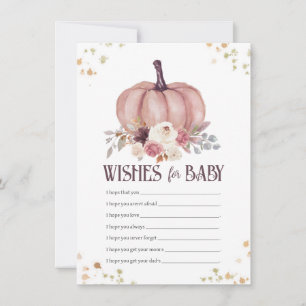 Floral Pumpkin Wünsche für Baby\, Nun Wünsche Mitteilungskarte