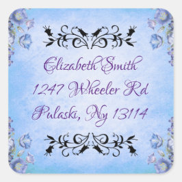 floral quadratischer aufkleber