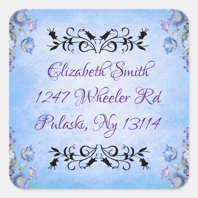 floral quadratischer aufkleber (Vorderseite)