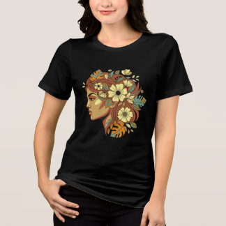 Floral Queen – Nature-Inspired Feminine Profile Ar Tri-Blend Shirt