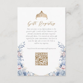 Floral Quinceanera Geschenkregister Begleitkarte