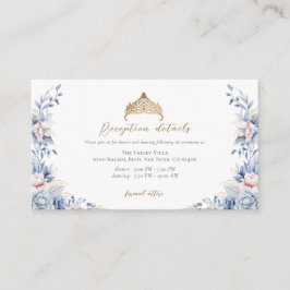 Floral Quinceañera gold Tiara Begleitkarte