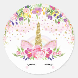 Floral Rainbow Unicorn Vielen Dank Sticker Favorit