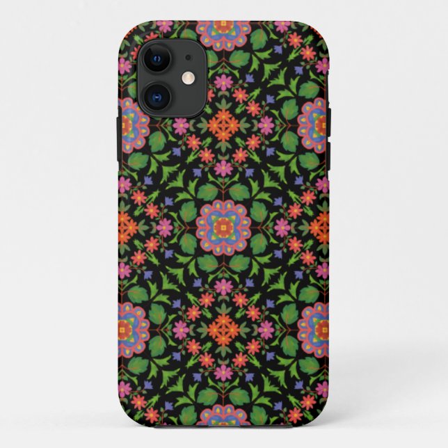 Floral Rangoli auf Black iPhone 5/5s Xtreme Fall Case-Mate iPhone Hülle (Rückseite)