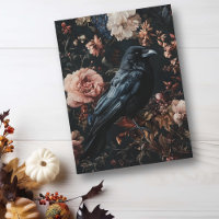 Floral Raven Crow Gothic