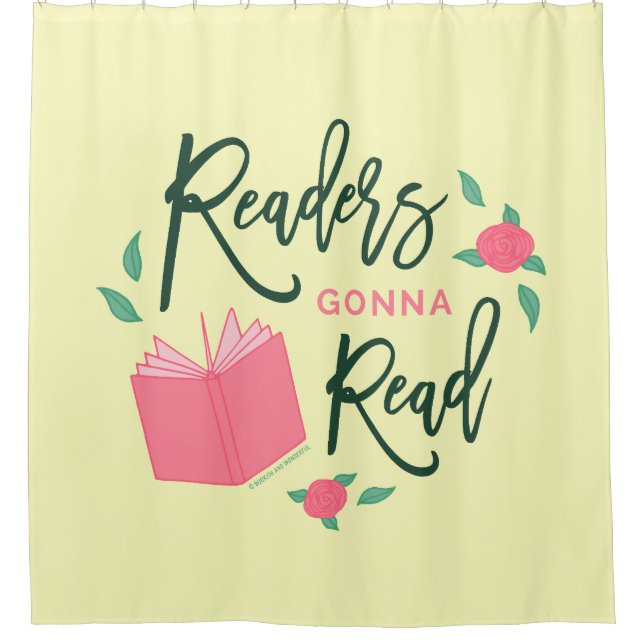Floral Readers Gonna Read Booklet Duschvorhang (Vorderseite)