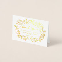 Floral Real Gold Foil Wedding Foto Vielen Dank