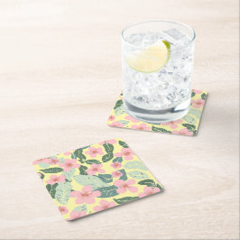 floral rechteckiger pappuntersetzer