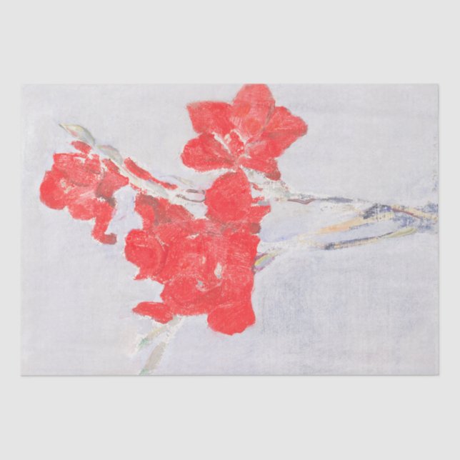 Floral Red Blume Red Gladioli Decoupage Seidenpapier (Vorderseite)