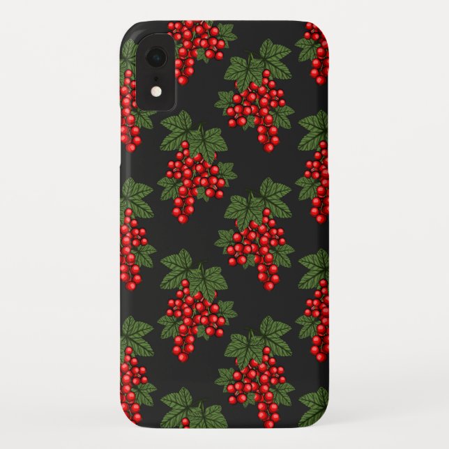 Floral Red Christmas Berries Case-Mate iPhone Hülle (Rückseite)
