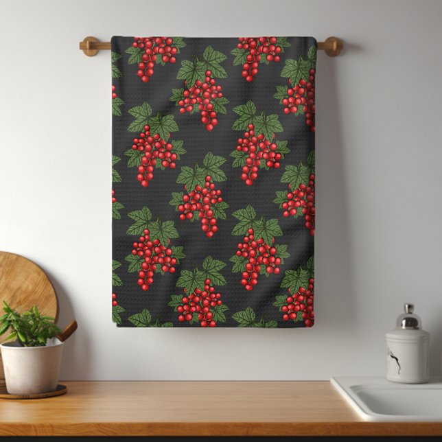 Floral Red Christmas Berries Geschirrtuch (Von Creator hochgeladen)