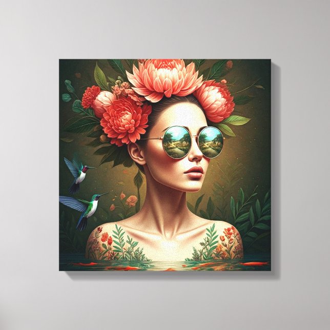 Floral Reflection Leinwanddruck (Vorderseite)