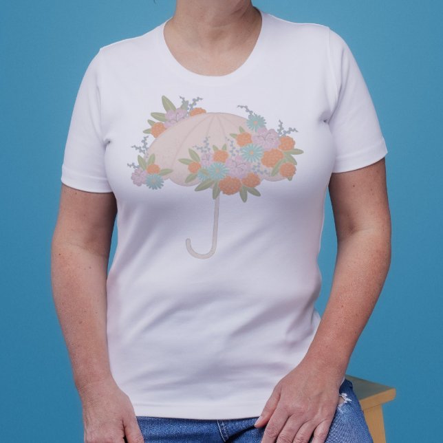 Floral Regenschirm-MAMA, um TEXT WIEDER Baby Dusch T-Shirt (Von Creator hochgeladen)