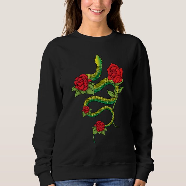 Floral Reptile Keeper Animal   Roses Snake   Snake Sweatshirt (Vorderseite)