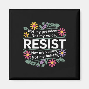 Floral Resist nicht mein Präsident Anti-Trump Magnet