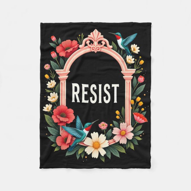 Floral Resist Trump _1 Fleecedecke (Vorderseite)