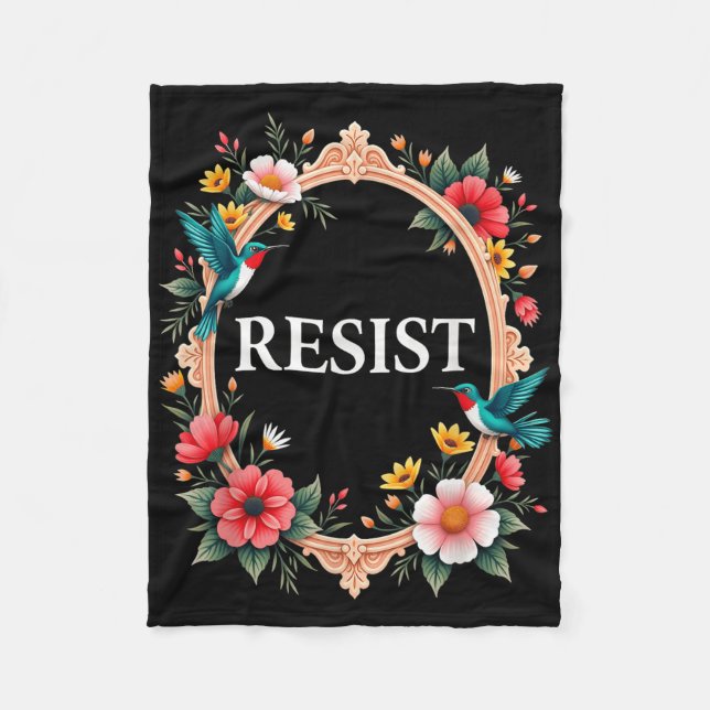 Floral Resist Trump _2 Fleecedecke (Vorderseite)