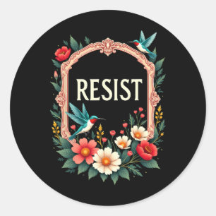 Floral Resist Trump Funny Anti-trump 2025 Runder Aufkleber