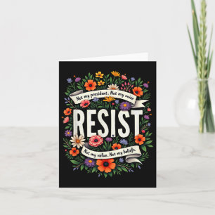 Floral Resist Trump nicht mein Präsident Karte