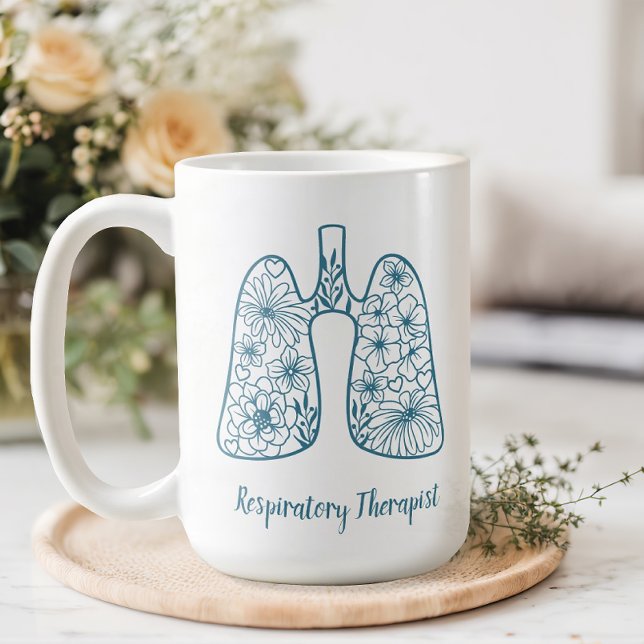 Floral Respiratorischer Therapeut Kaffeetasse (Von Creator hochgeladen)