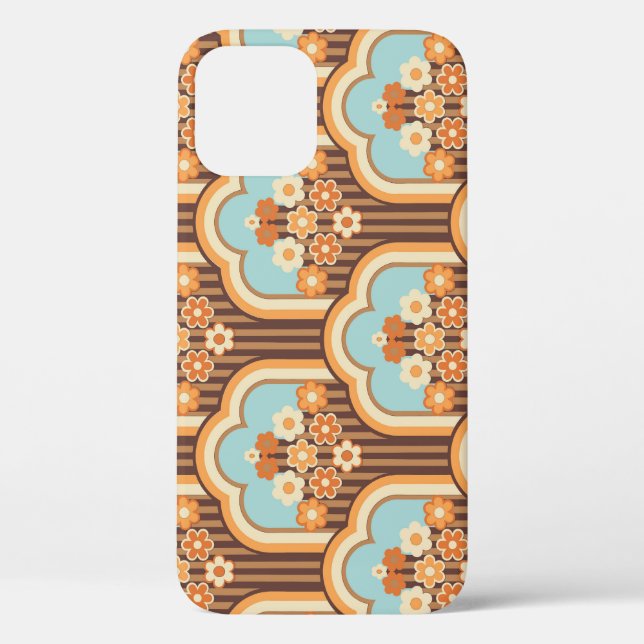 Floral Retro: 70er Wallpaper Revival Case-Mate iPhone Hülle (Rückseite)