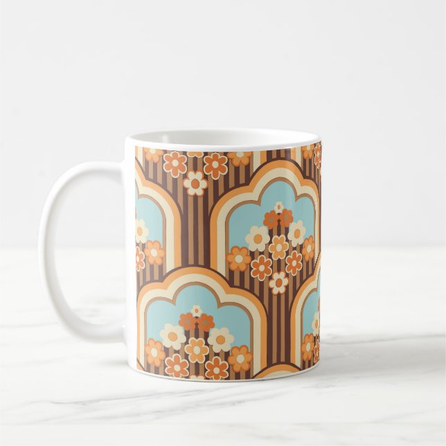 Floral Retro: 70er Wallpaper Revival Kaffeetasse (Links)
