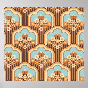 Floral Retro: 70er Wallpaper Revival Poster