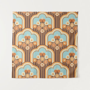 Floral Retro: 70er Wallpaper Revival Wandteppich