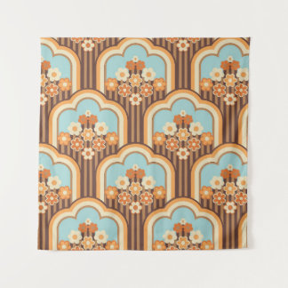 Floral Retro: 70er Wallpaper Revival Wandteppich