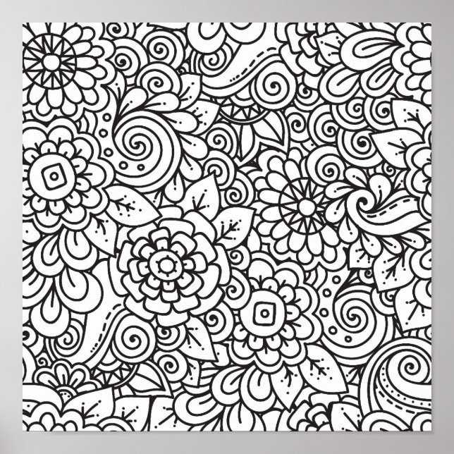 Floral Retro Doodle 2 Poster (Vorne)