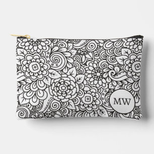 Floral Retro Doodle Zubehörtasche