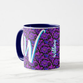 Floral Retro Geschenk (Name, Monogramm) Antikes Vi Tasse