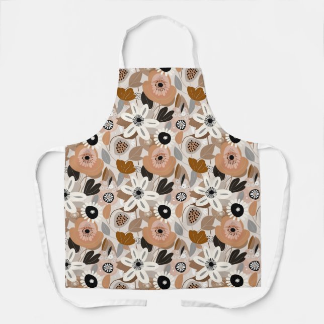Floral Retro Mitte des Jahrhunderts Moderne Schürz Schürze (Vorderseite)