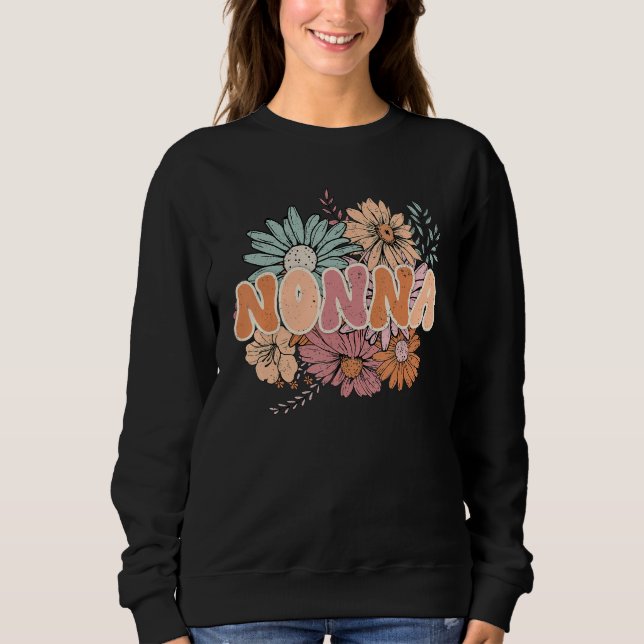 Floral Retro Nonna Groovy Best Nonna Ever  Mother  Sweatshirt (Vorderseite)