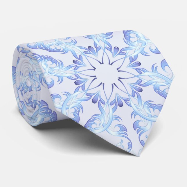 Floral Retro Royal Muster Krawatte (Gerollt)