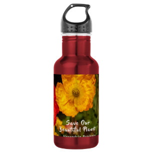 Floral Rette unsere Planet-Blume Natur personalisi Edelstahlflasche