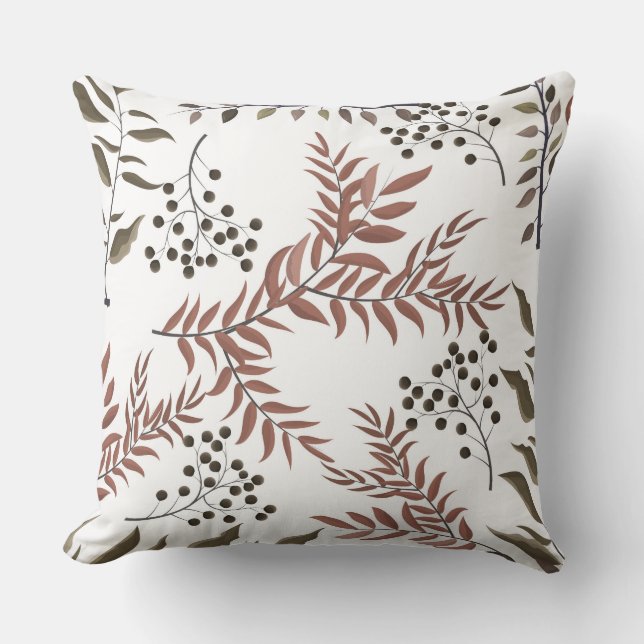 Floral Reversible Pillow Light Tan Marmor Kissen (Vorderseite)