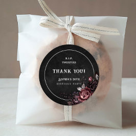 Floral Rip 20 s 30. Geburtstag Party Vielen Dank Runder Aufkleber