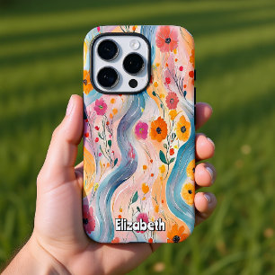 Floral River Pattern iPhone 16 Pro Hülle