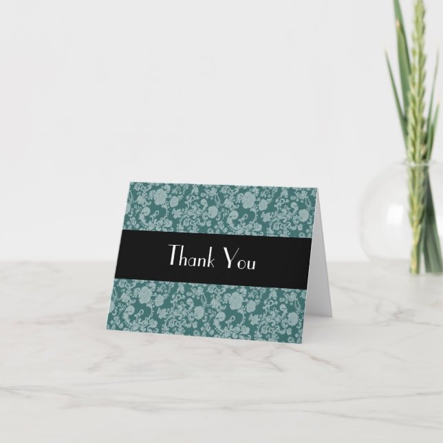 Floral Rokoko Wedding, danke Karte (Vorderseite)
