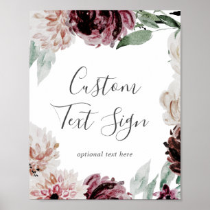 Floral Romance Cards & Gifts Custom Text Sign Poster