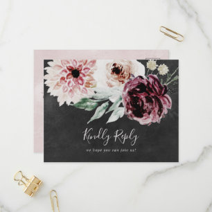 Floral Romance   Gray Menu Choice UAWG Postcard Einladungspostkarte