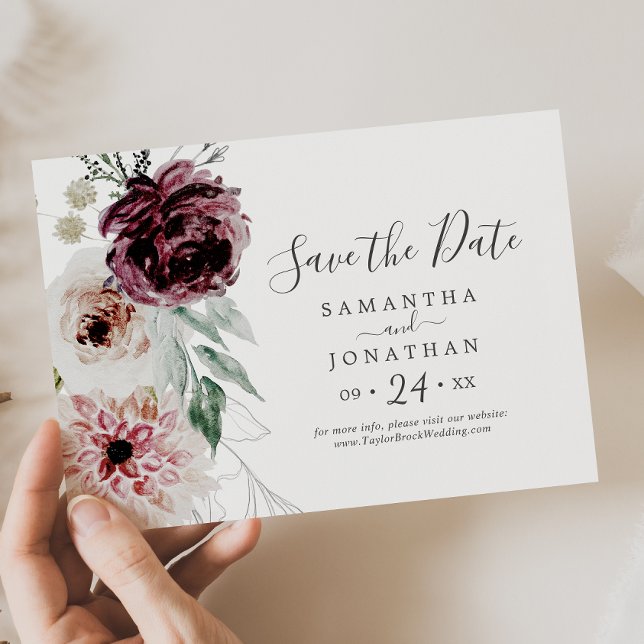 Floral Romance Horizontal Save The Date (Von Creator hochgeladen)