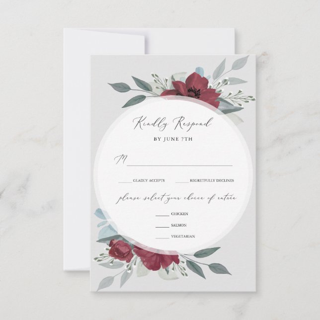 Floral Romance RSVP Karte (Vorderseite)