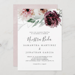 Floral Romance Spanisch Nuestra Boda Einladung
