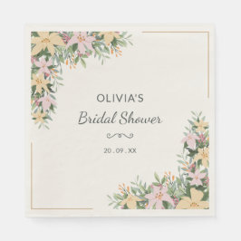 Floral Romantic Bridal Shower Napkin Serviette