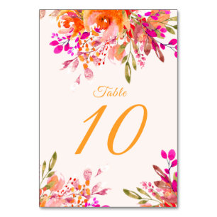 Floral Romantische Geburtstagsparty Tischnummer